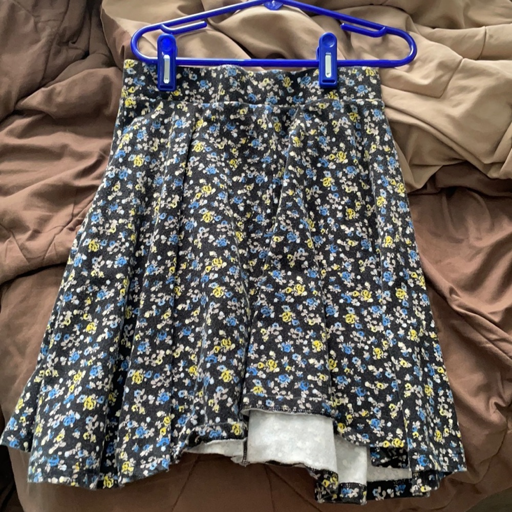 Black floral skirt